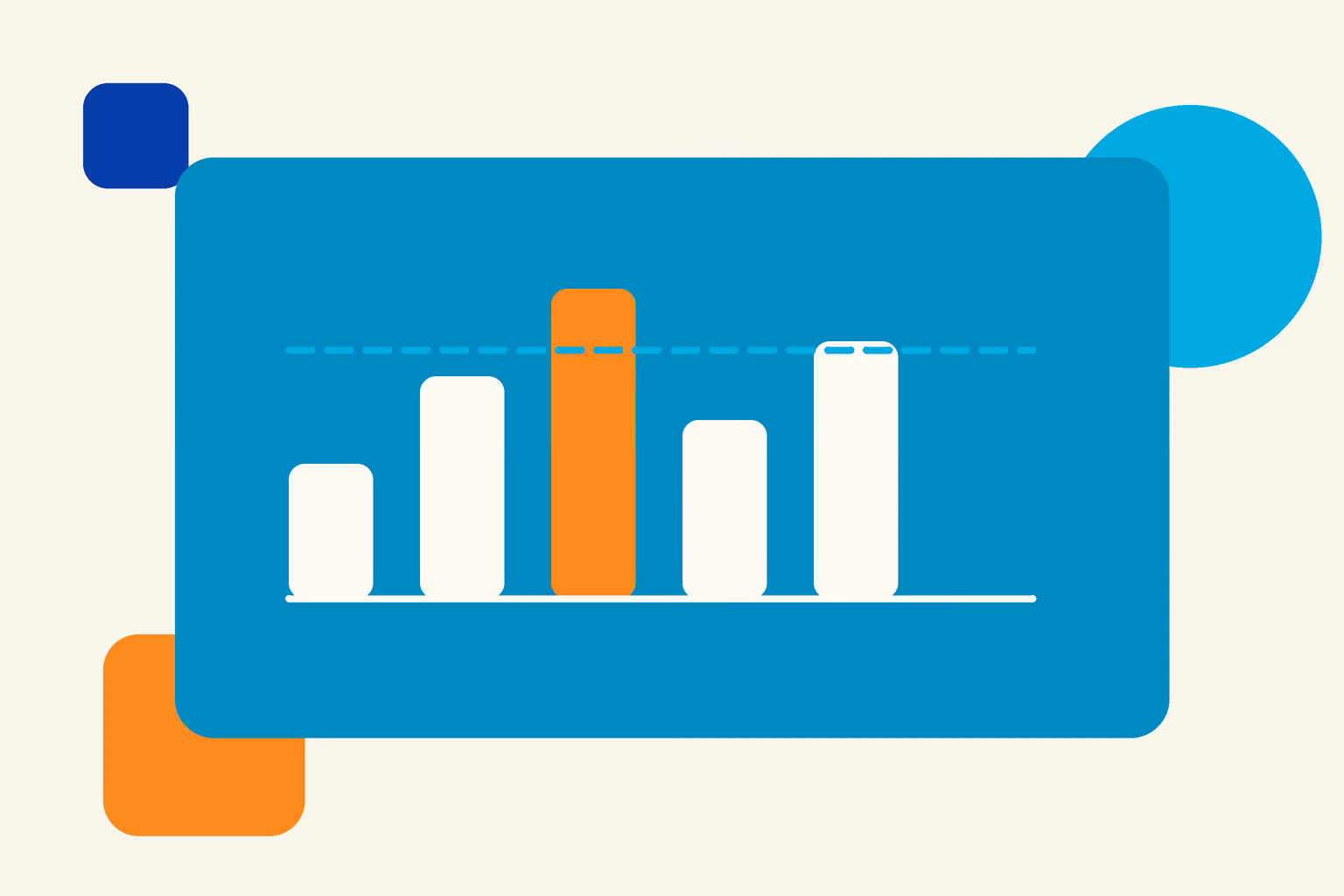 Illustrated bar chart on a teal card, representing cleaning cost-per-enquiry benchmarks