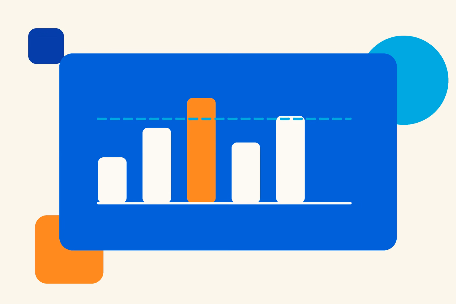 Illustrated bar chart on a blue card, representing plumbing cost-per-enquiry benchmarks