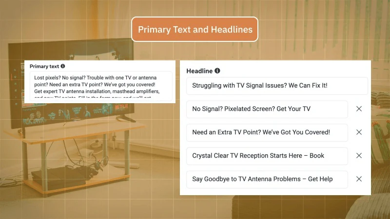 AADT Antennas ad headlines and primary text
