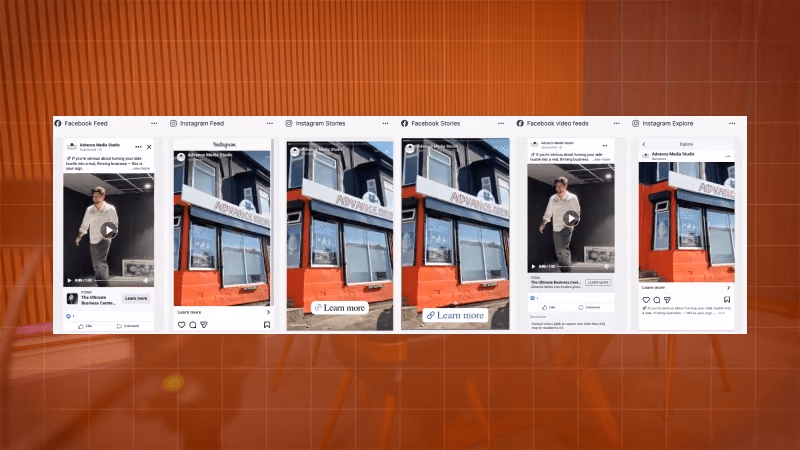 Advance Media Studios Facebook and Instagram lead generation ad campaigns across placements