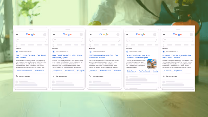 Bugs Patrol Google Ads campaigns