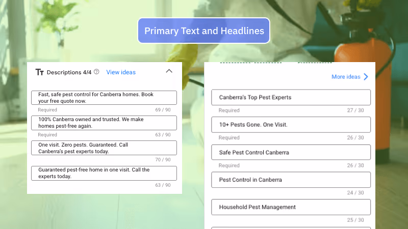 Bugs Patrol ad headlines and copy
