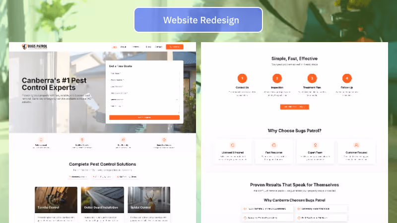 Bugs Patrol website redesign