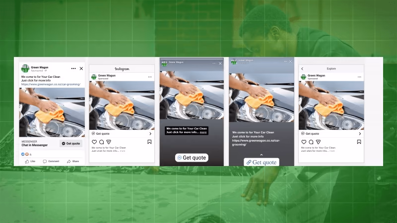 Green Wagon social media ad campaigns across Facebook and Instagram