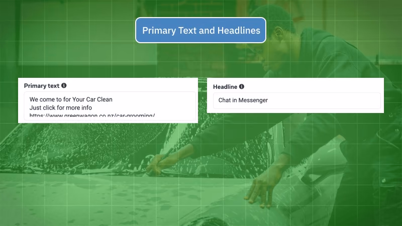 Green Wagon ad primary text and headlines