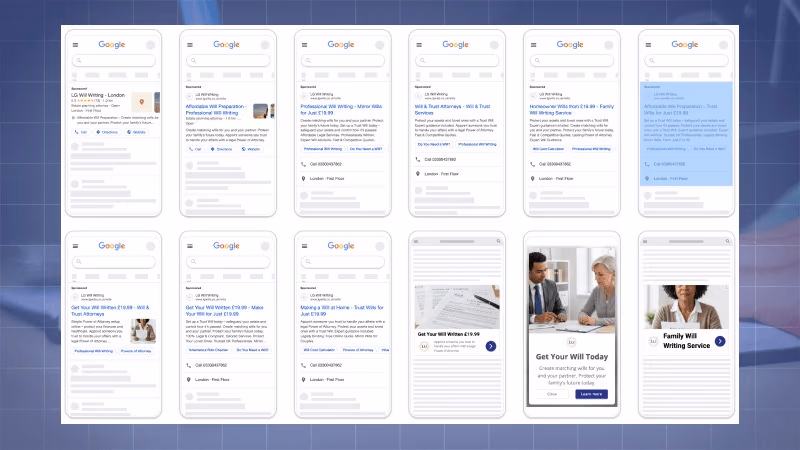 LG Will Writing Google Ads search and display campaigns