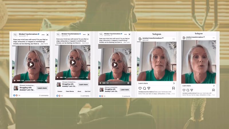 Mindset Transformation Meta ad campaigns across placements