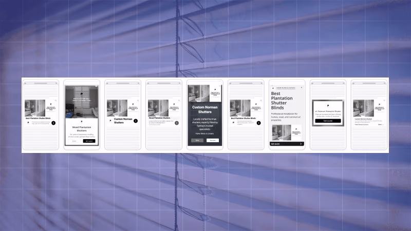 Parker Blinds landing page ad variations
