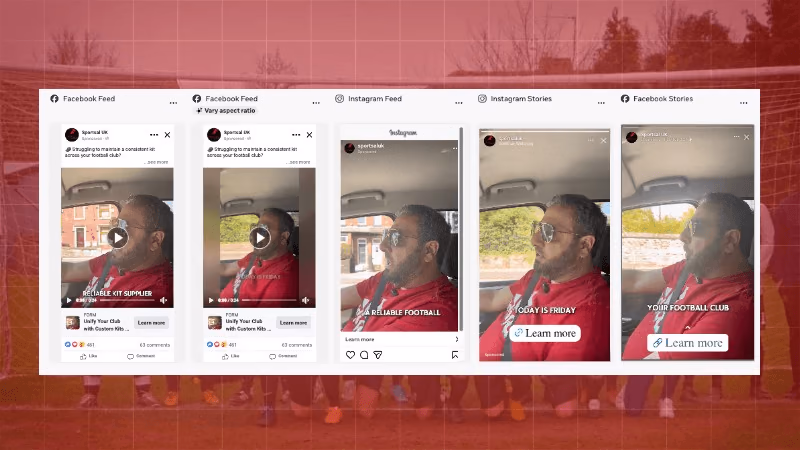 Sportsal UK Meta ad campaigns across Facebook and Instagram placements