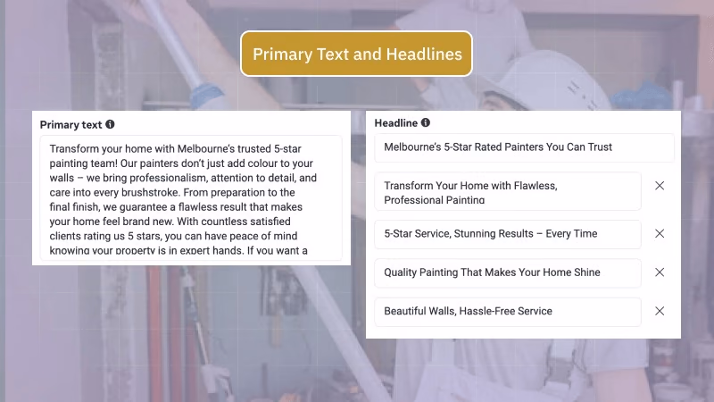 Xtra Quality Painting primary text and headlines