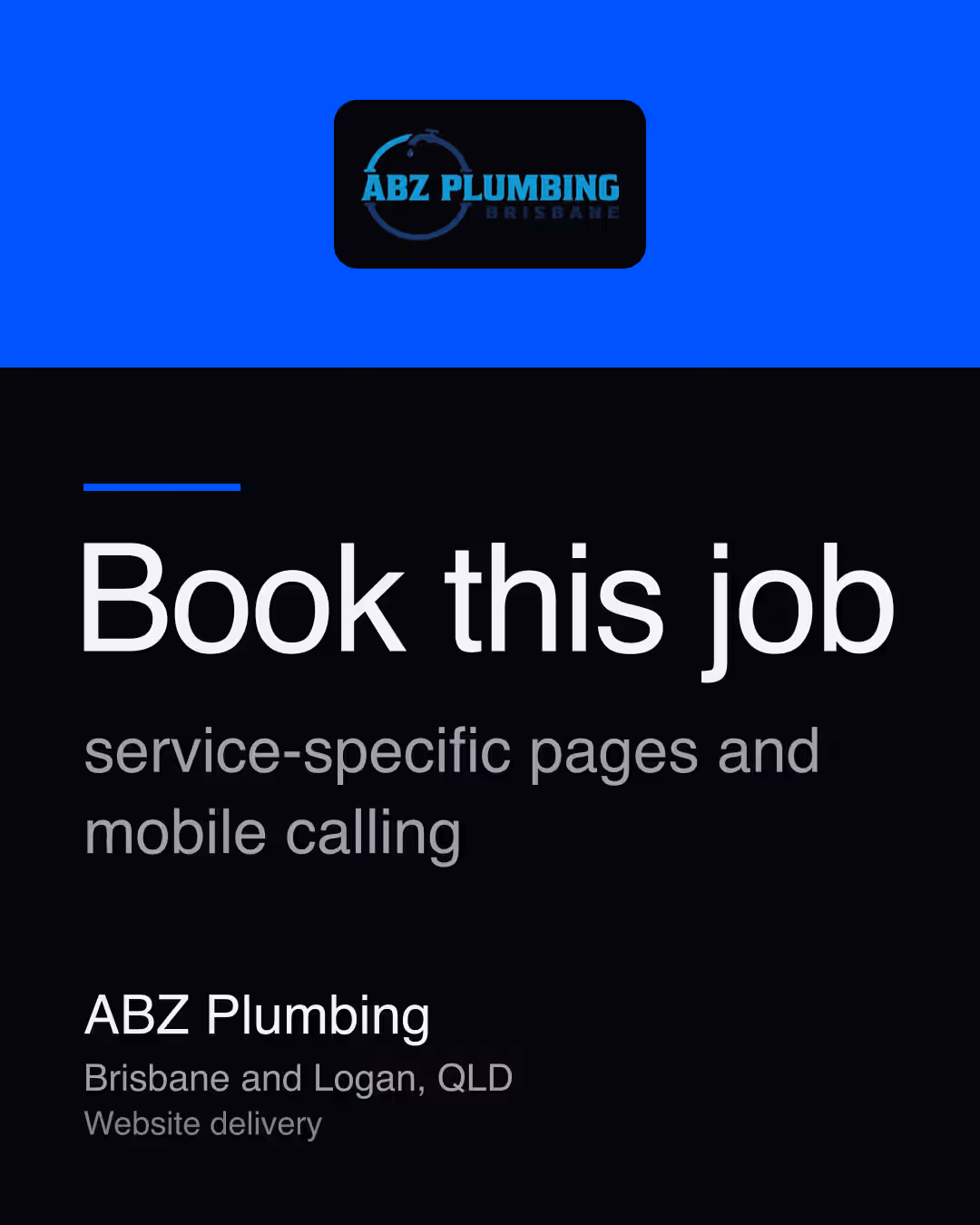 ABZ Plumbing: Book this job service-specific pages and mobile calling