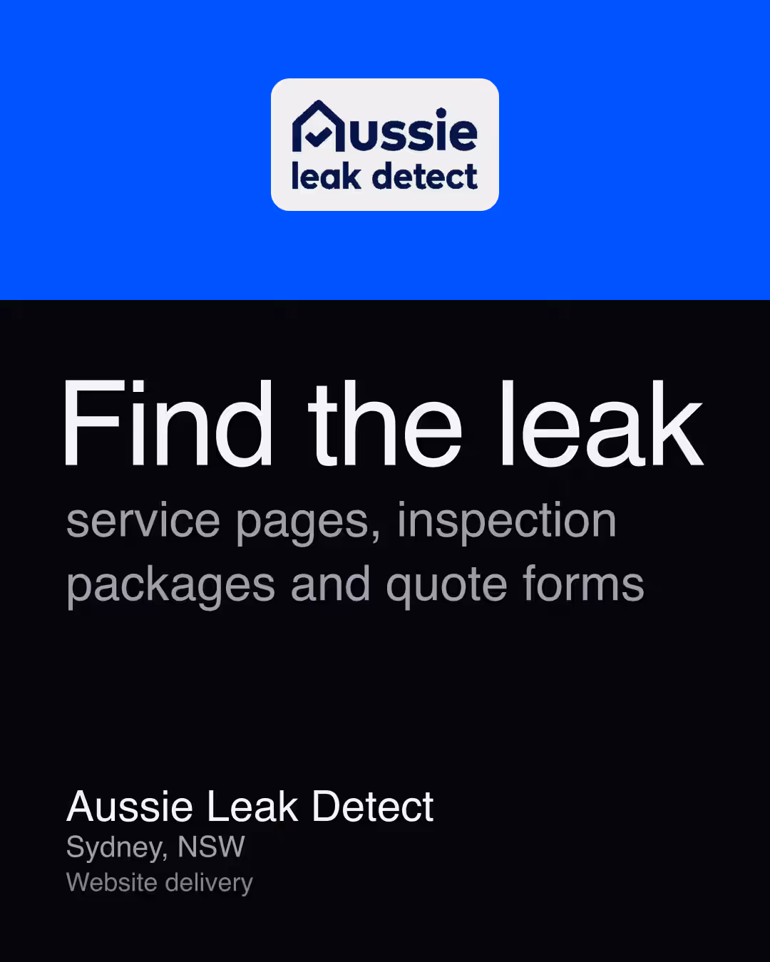 Aussie Leak Detect: Find the leak service pages, inspection packages and quote forms