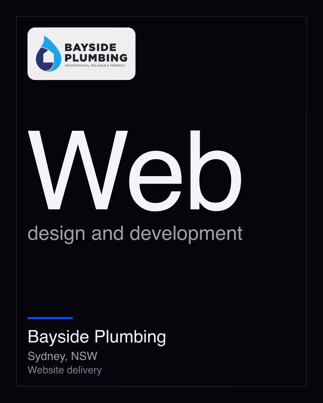 Bayside Plumbing: Web design and development