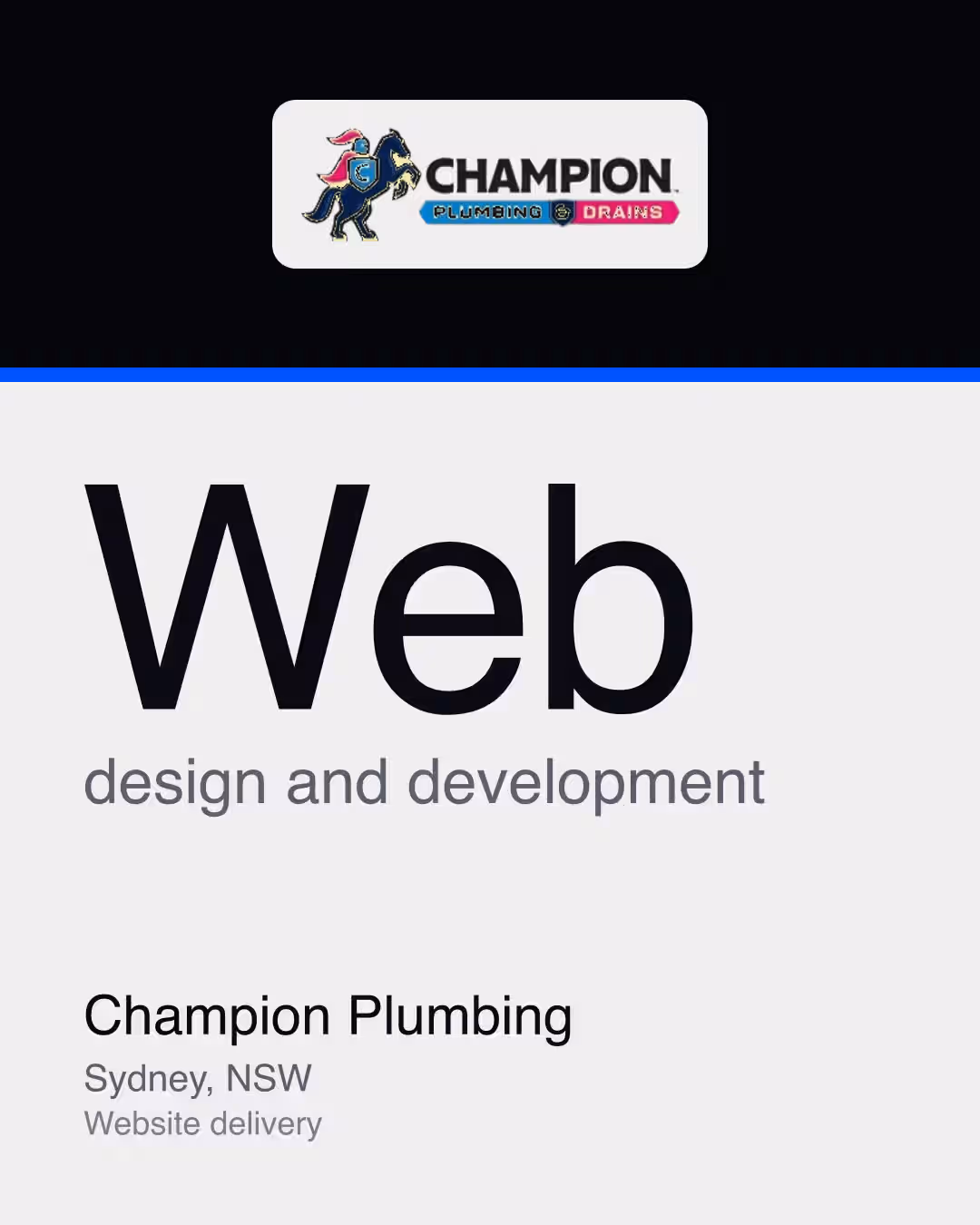 Champion Plumbing: Web design and development