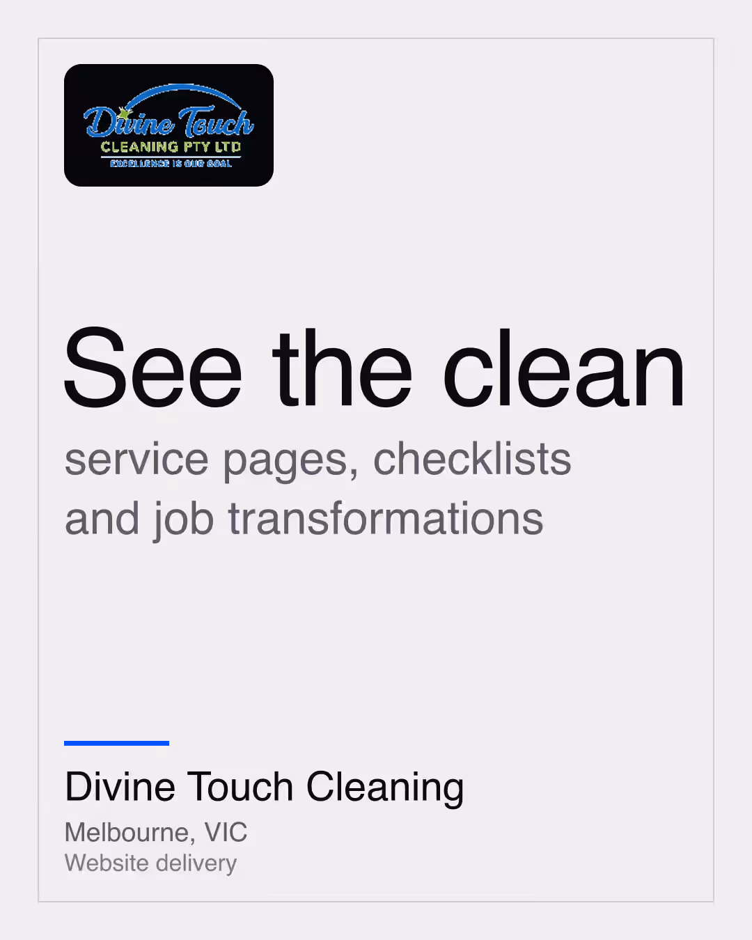 Divine Touch Cleaning: See the clean service pages, checklists and job transformations