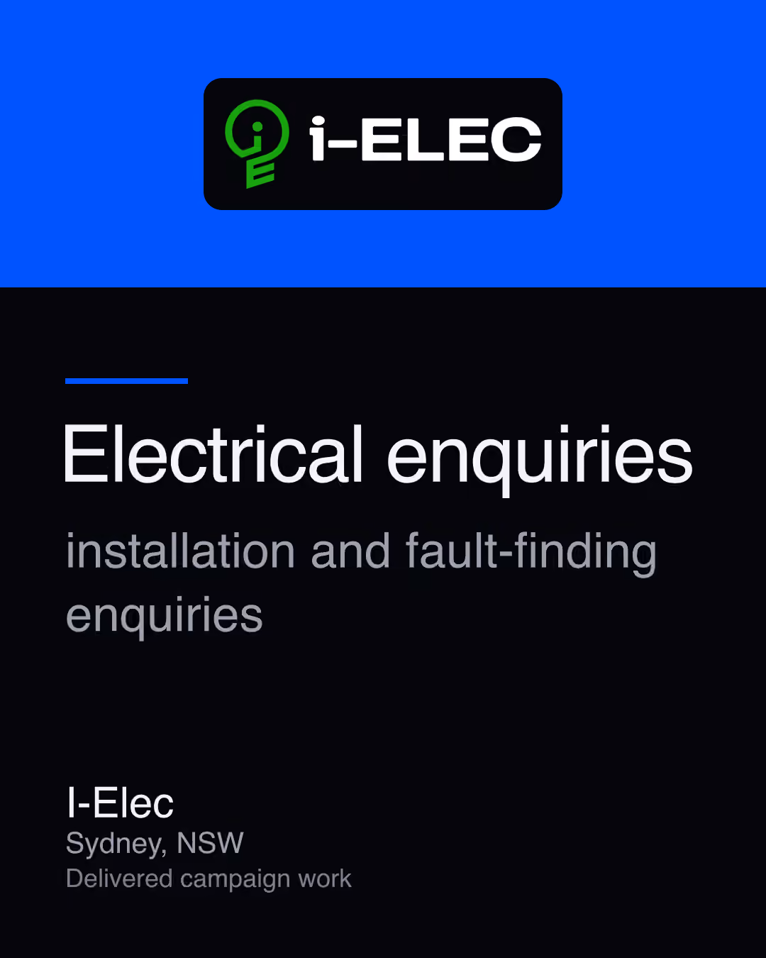 I-Elec: Electrical enquiries installation and fault-finding enquiries