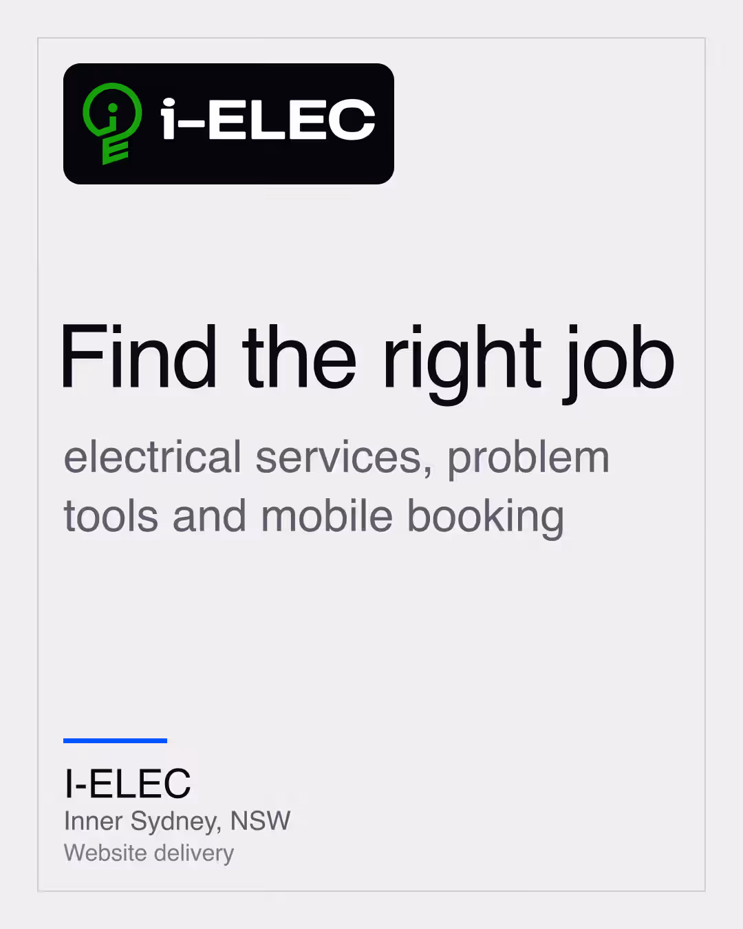 I-ELEC: Find the right job electrical services, problem tools and mobile booking