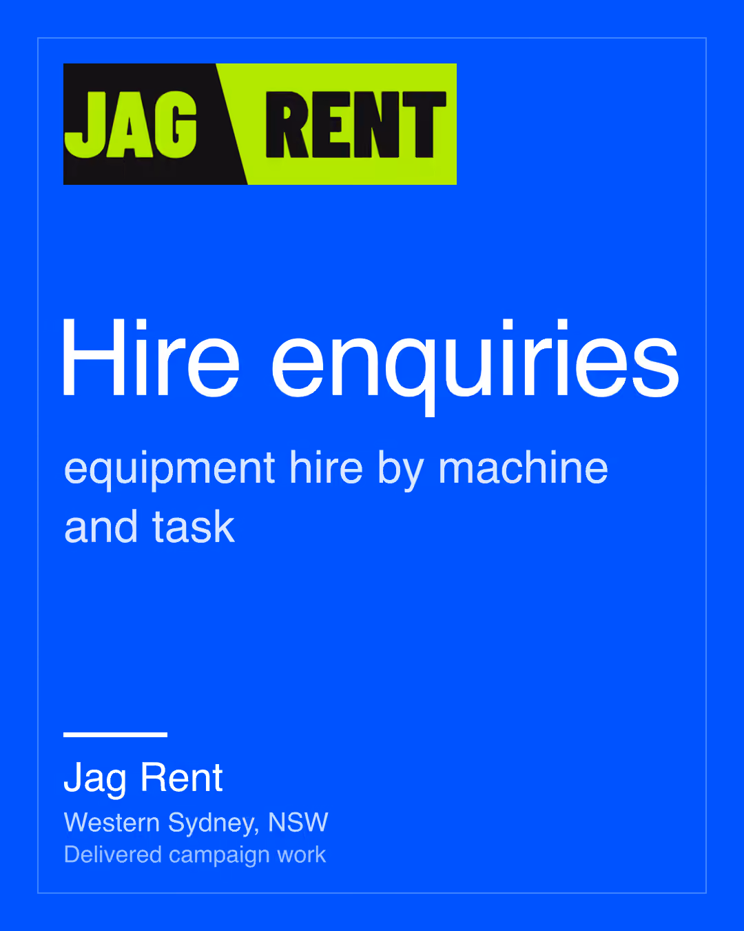 Jag Rent: Hire enquiries equipment hire by machine and task