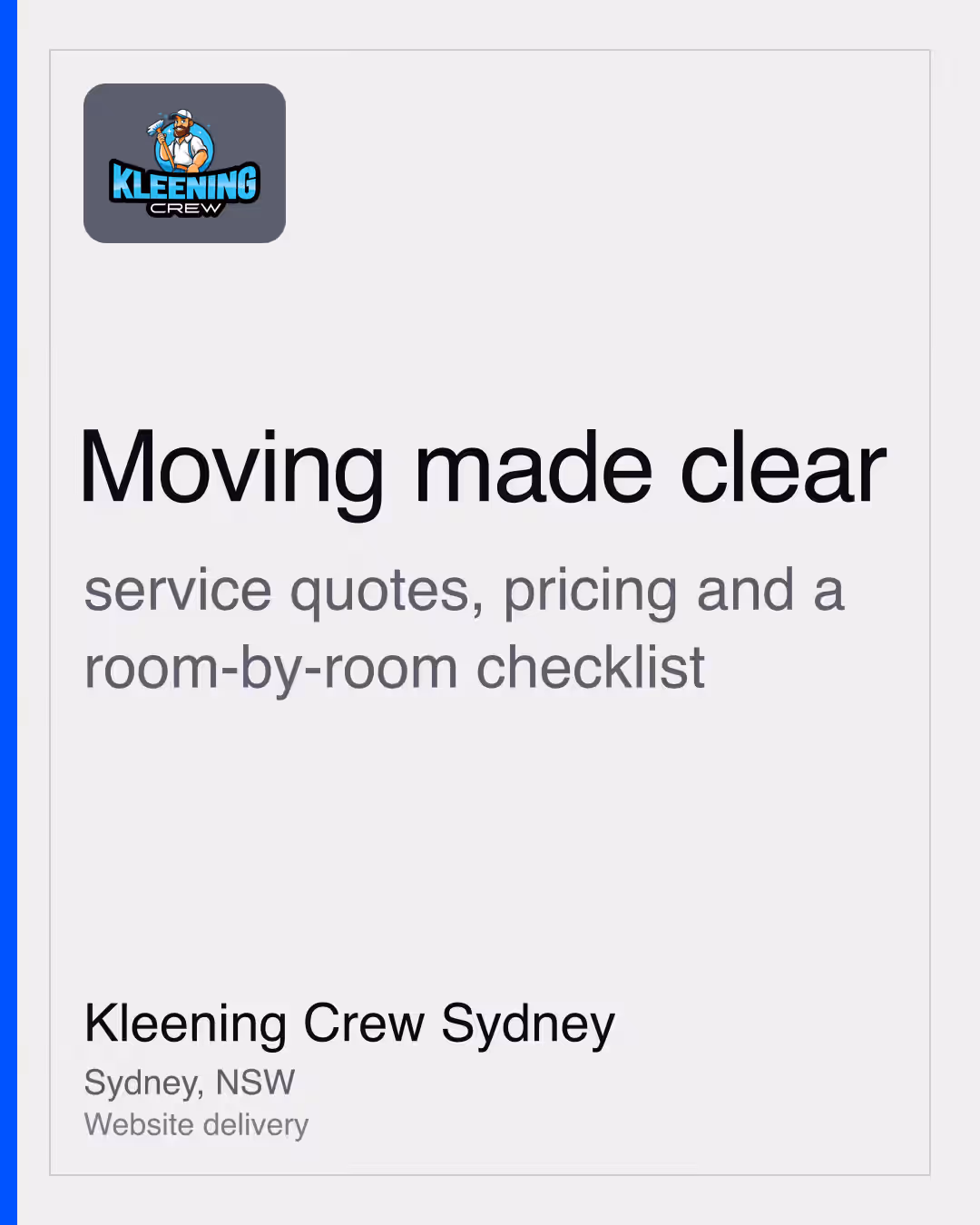 Kleening Crew Sydney: Moving made clear service quotes, pricing and a room-by-room checklist