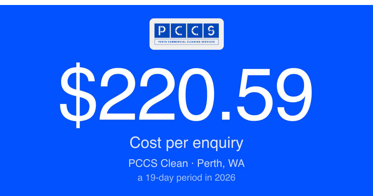 Commercial Cleaning Perth: 11 Leads at $220.59 in a 19-Day Period