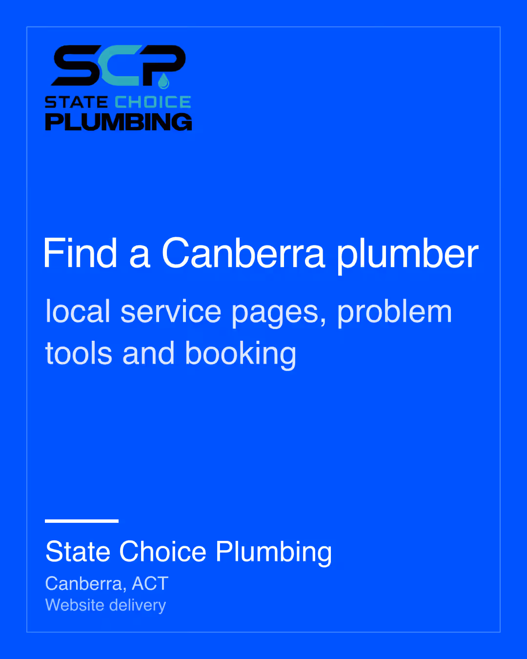 State Choice Plumbing: Find a Canberra plumber local service pages, problem tools and booking