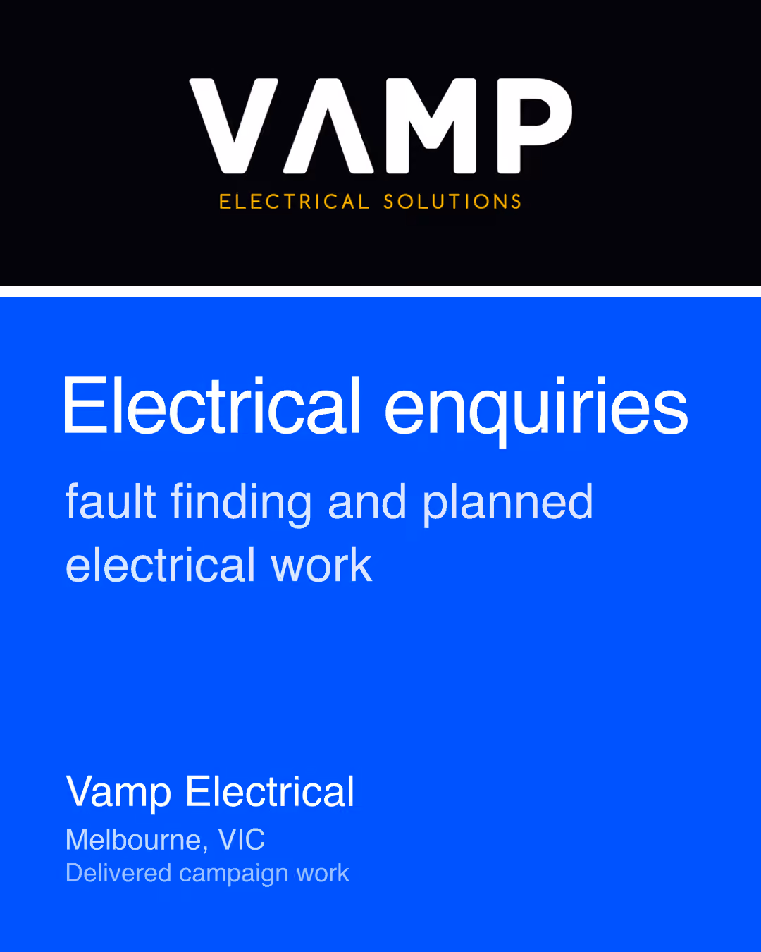 Vamp Electrical: Electrical enquiries fault finding and planned electrical work