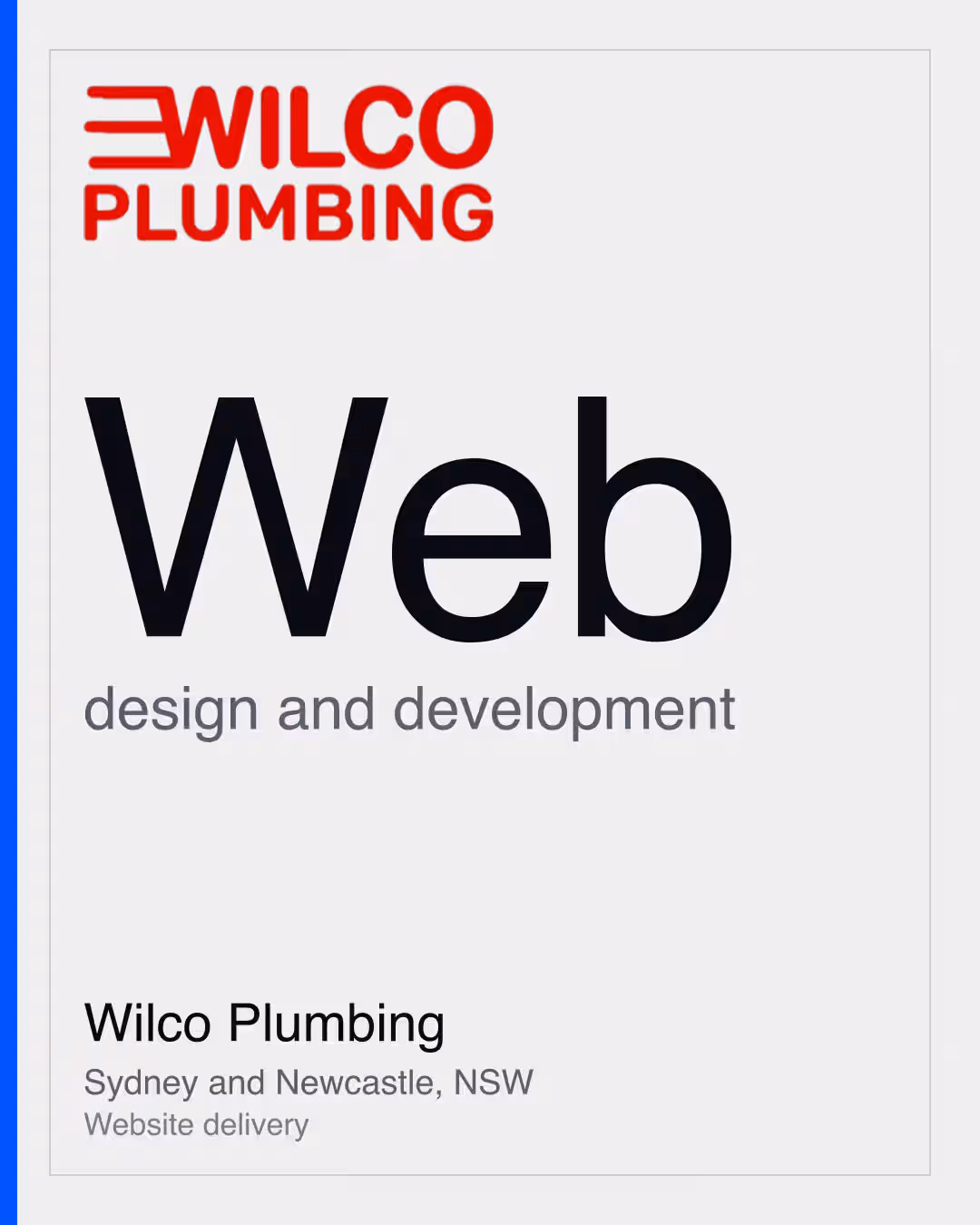 Wilco Plumbing: Web design and development