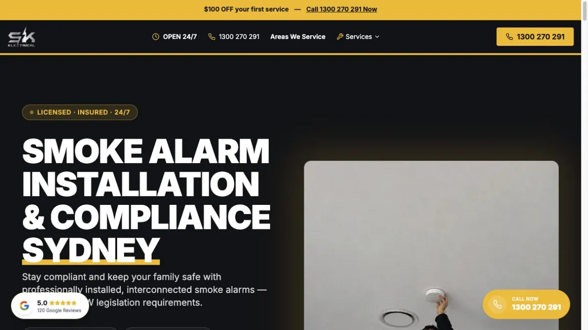 SK Electrical smoke-alarm installation page