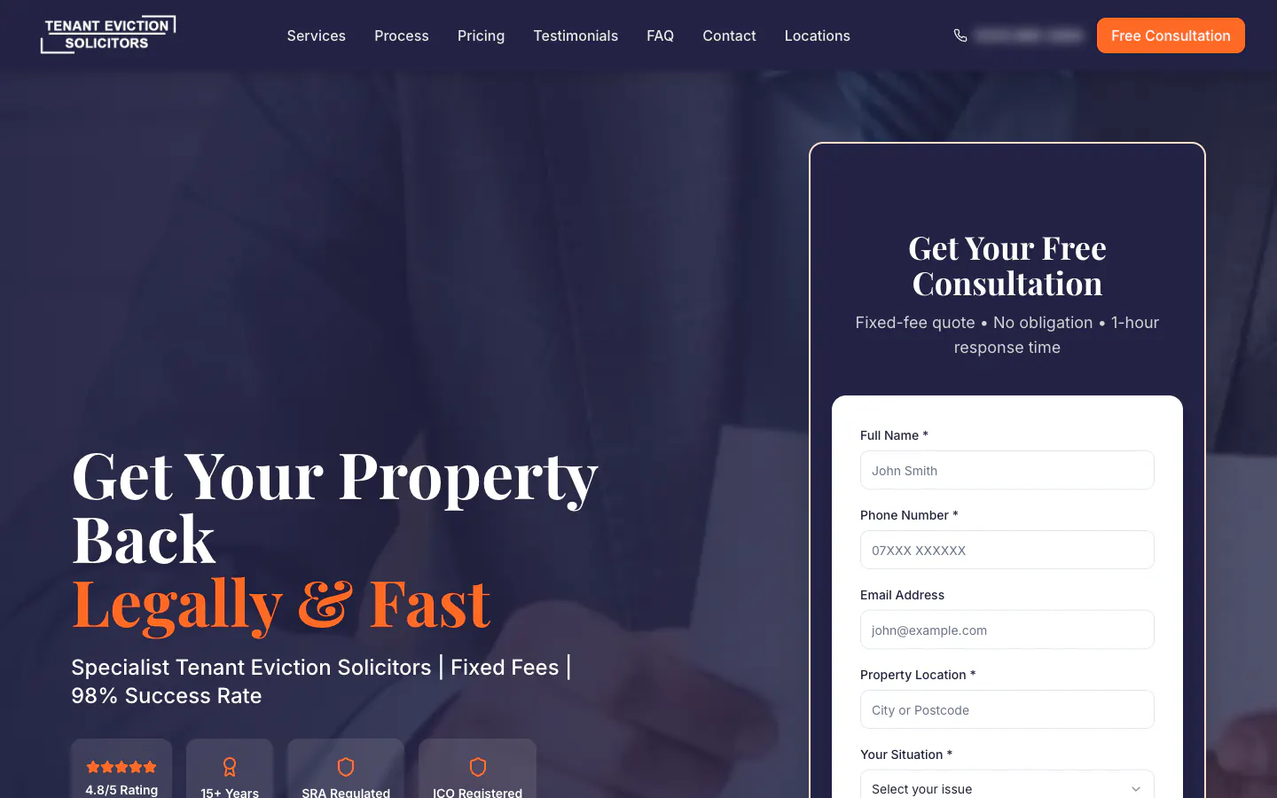 Tenant Eviction Solicitors home page