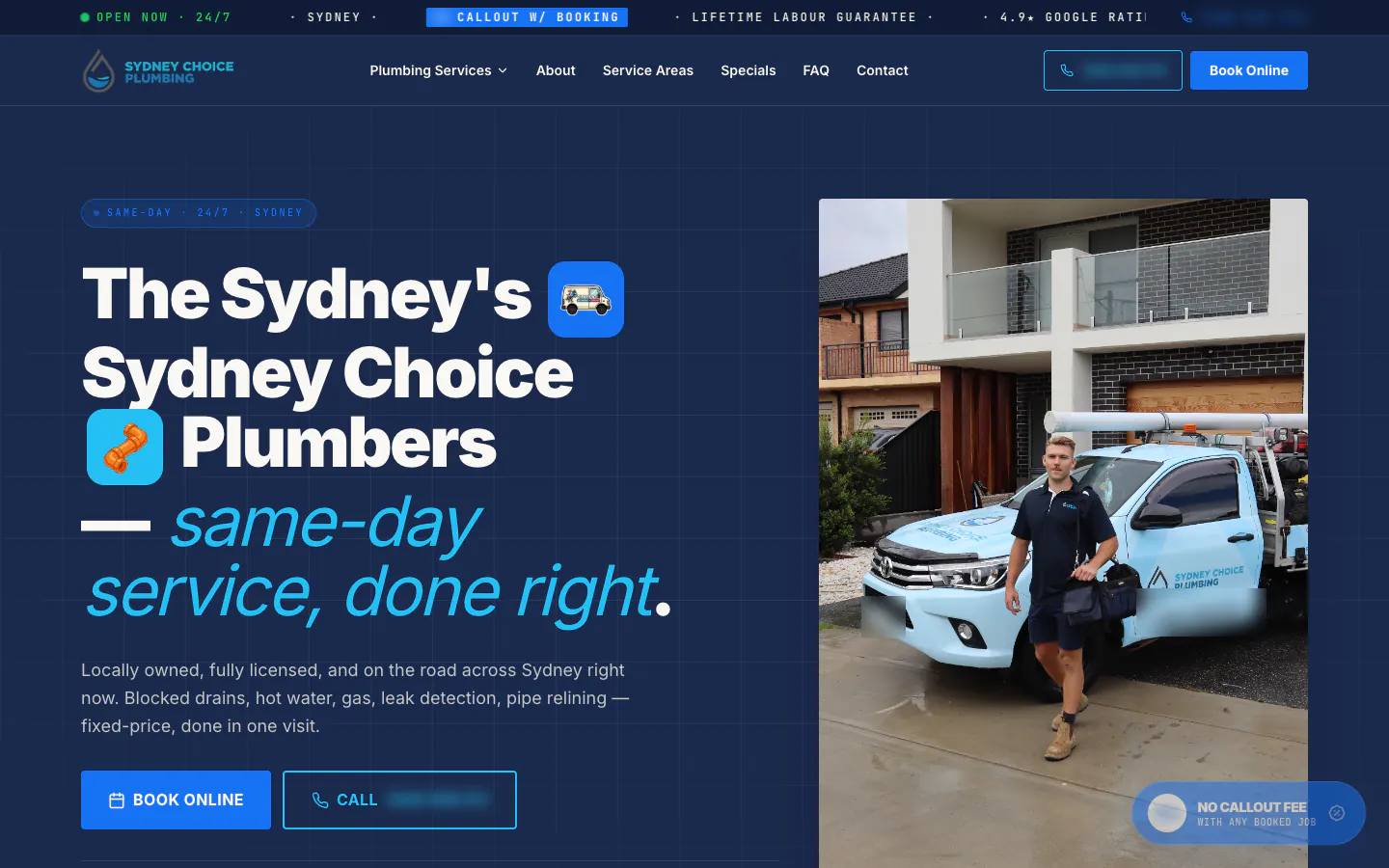 Sydney Choice Plumbing home page